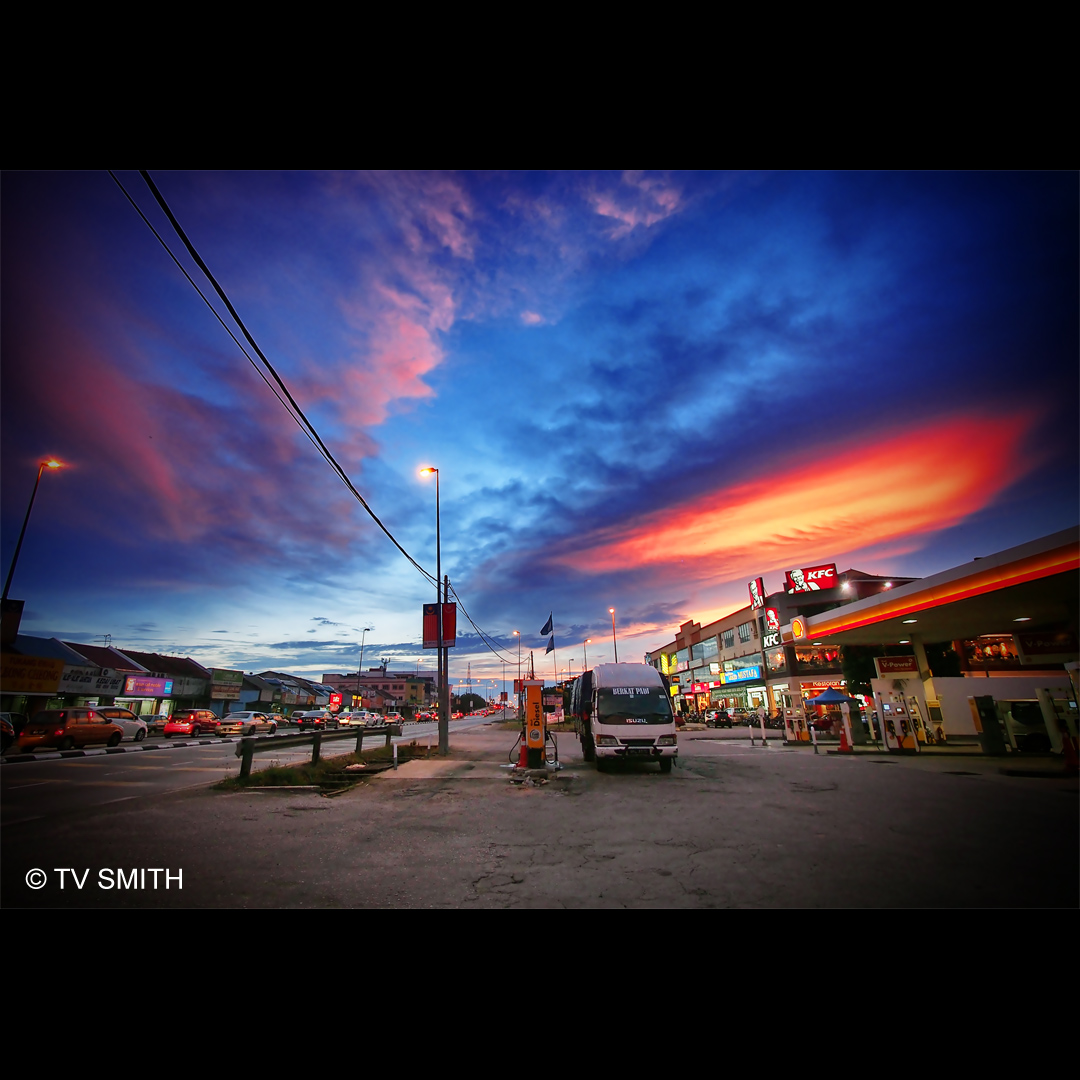 Shell Station-Coloured Sky Over A Shell Station Shell Station-Coloured Sky Over A Shell Station