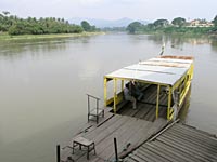 Cheapest ferry ride in town, in Malaysia. Just 20 sen to go across the Perak River.